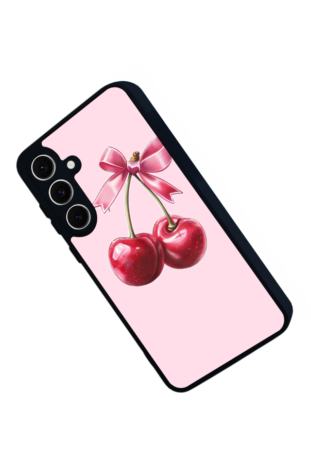 Samsung Galaxy S24 FE Uyumlu Kiraz Tasarımlı Glossy Premium Kılıf