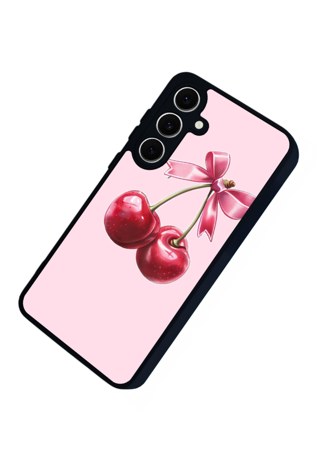 Samsung Galaxy S24 FE Uyumlu Kiraz Tasarımlı Glossy Premium Kılıf