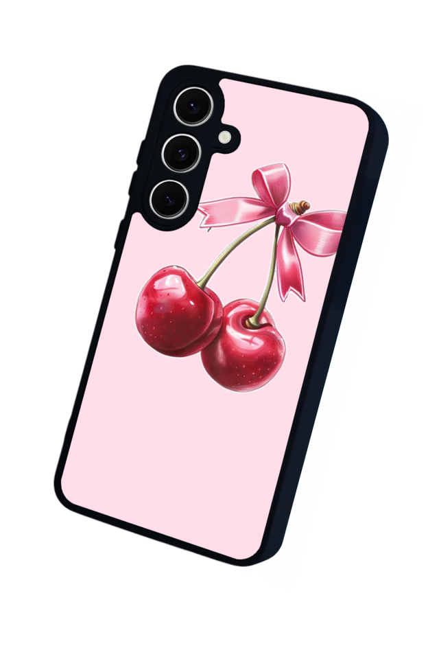 Samsung Galaxy S24 FE Uyumlu Kiraz Tasarımlı Glossy Premium Kılıf