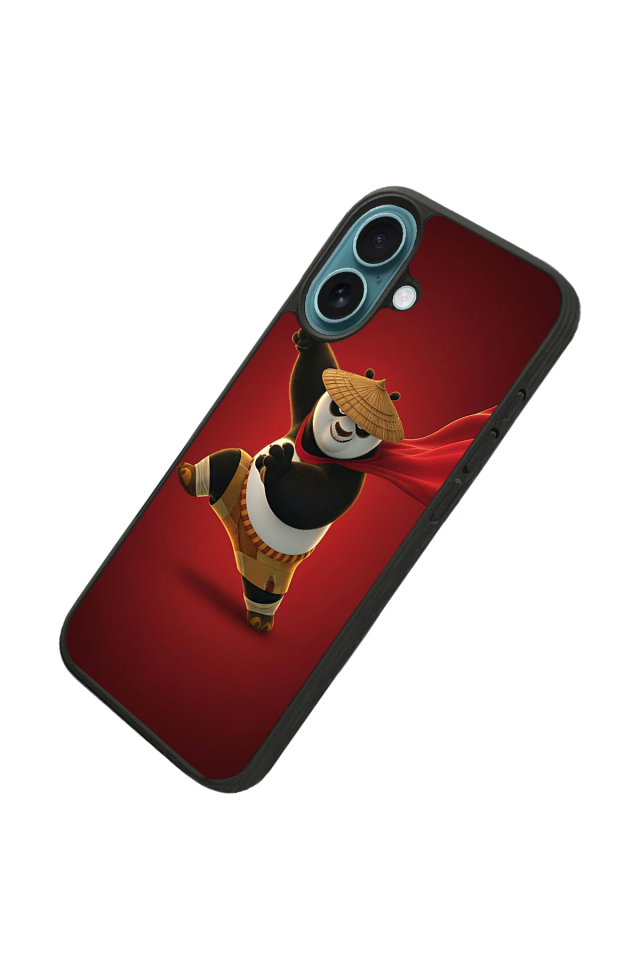 iPhone 16 Plus Uyumlu Kung Fu Panda Tasarımlı Glossy Premium Kılıf