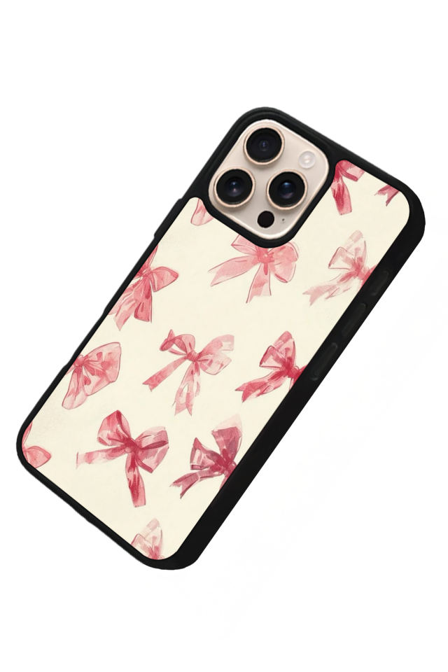 iPhone 14 Pro Uyumlu Kurdele Tasarımlı Glossy Premium Kılıf
