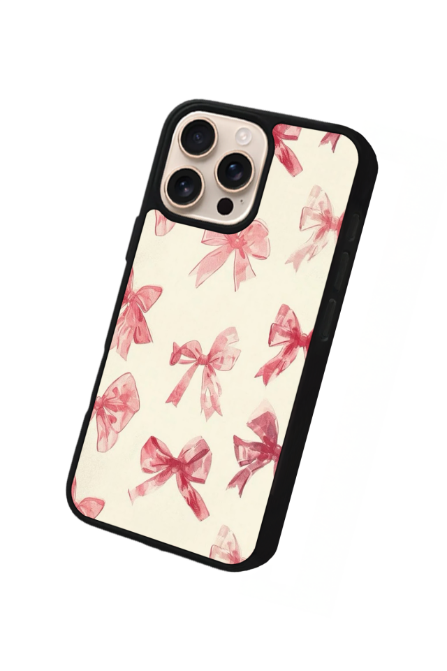 iPhone 14 Pro Uyumlu Kurdele Tasarımlı Glossy Premium Kılıf
