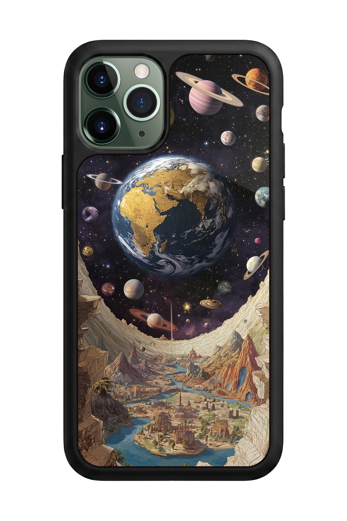 iPhone 11 Pro Max Uyumlu Uzay Tasarımlı Glossy Premium Kılıf