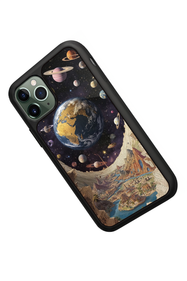 iPhone 11 Pro Max Uyumlu Uzay Tasarımlı Glossy Premium Kılıf