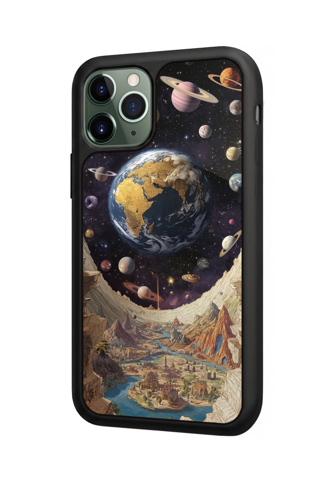 iPhone 11 Pro Max Uyumlu Uzay Tasarımlı Glossy Premium Kılıf