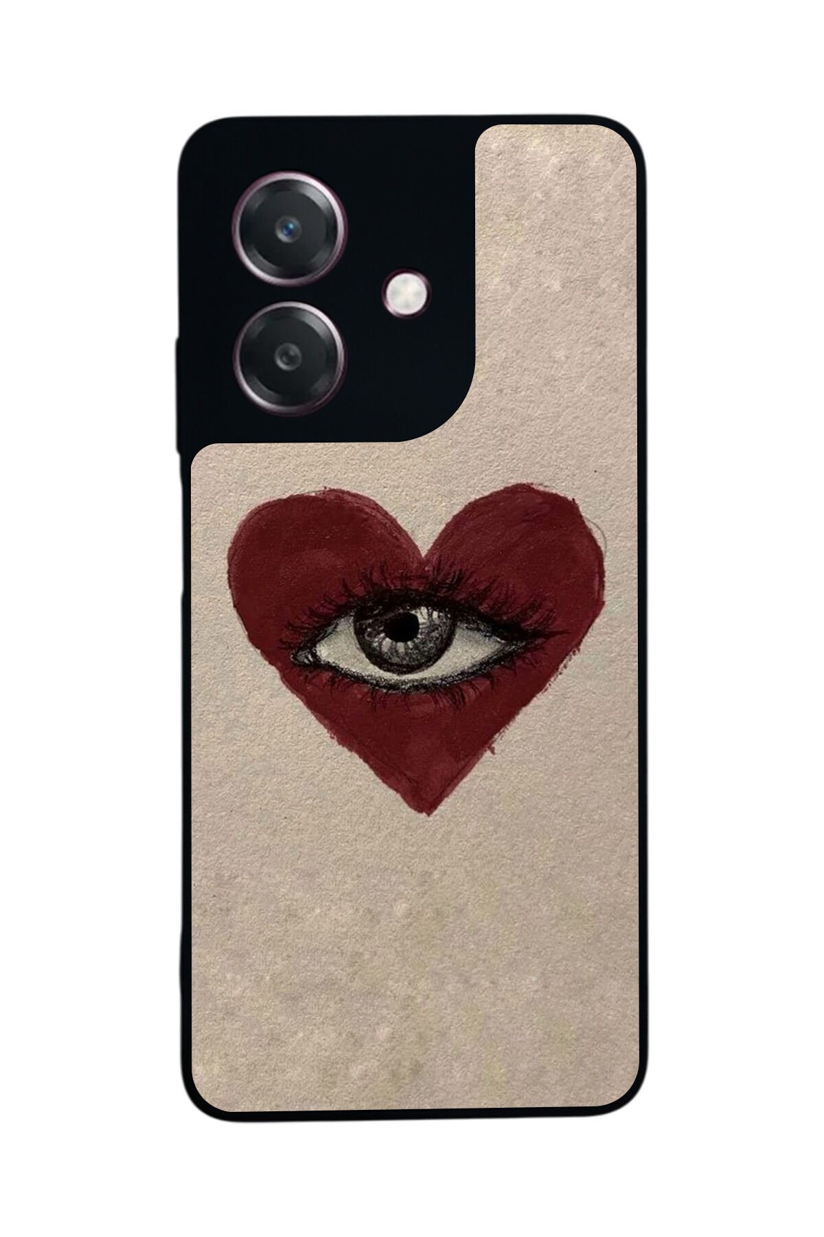 Oppo A3 5G Uyumlu Kalp Love Tasarımlı Glossy Premium Kılıf