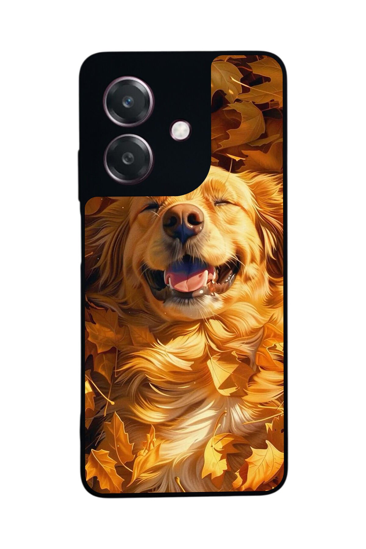 Oppo A3 5G Uyumlu Golden Kopek Tasarımlı Glossy Premium Kılıf