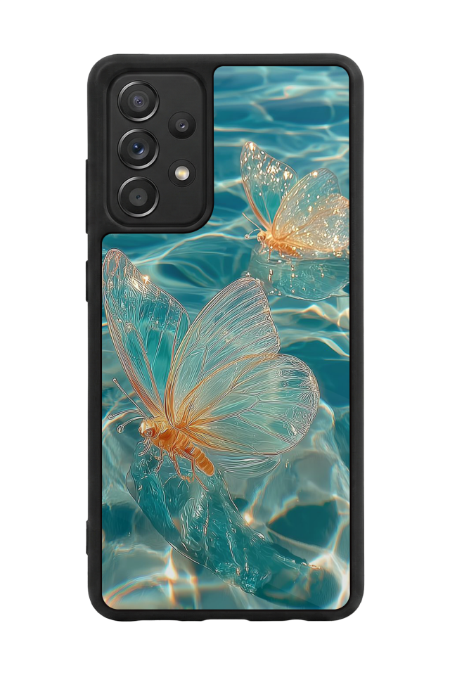 Samsung Galaxy A72 Uyumlu Kelebek Tasarımlı Glossy Premium Kılıf