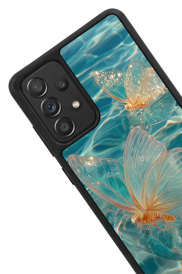 Samsung Galaxy A72 Uyumlu Kelebek Tasarımlı Glossy Premium Kılıf