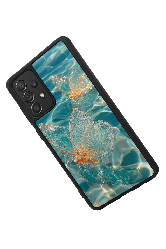 Samsung Galaxy A72 Uyumlu Kelebek Tasarımlı Glossy Premium Kılıf