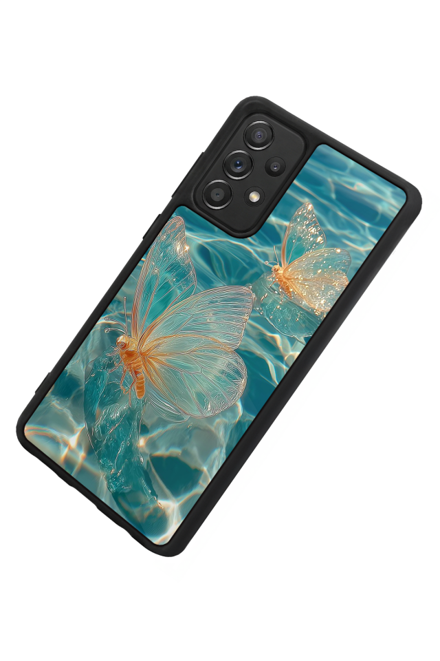Samsung Galaxy A72 Uyumlu Kelebek Tasarımlı Glossy Premium Kılıf