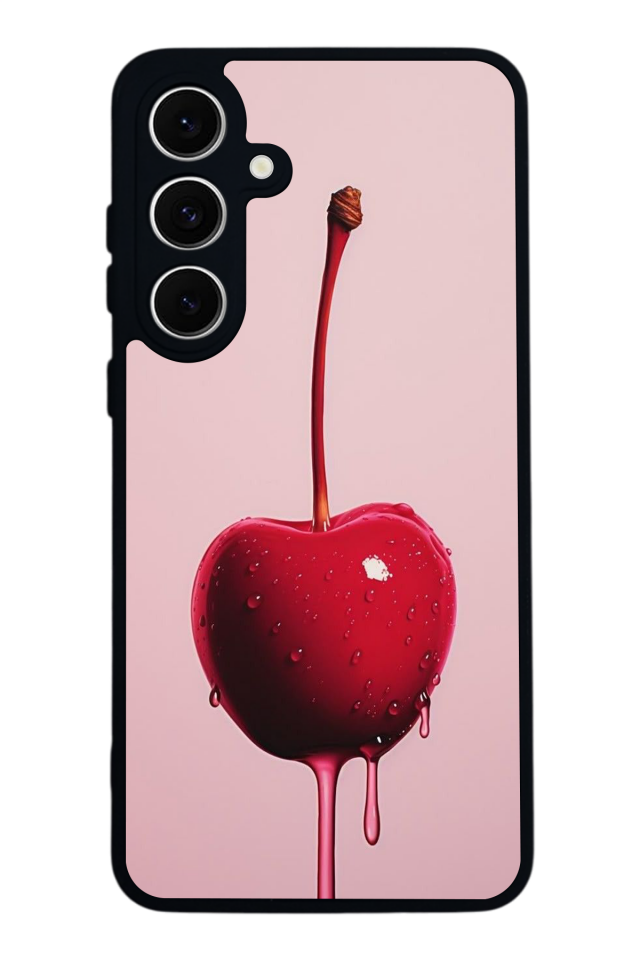 Samsung Galaxy S24 FE Uyumlu Kiraz Tasarımlı Glossy Premium Kılıf