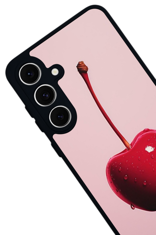Samsung Galaxy S24 FE Uyumlu Kiraz Tasarımlı Glossy Premium Kılıf