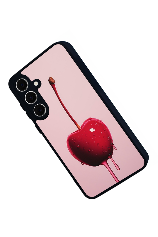 Samsung Galaxy S24 FE Uyumlu Kiraz Tasarımlı Glossy Premium Kılıf