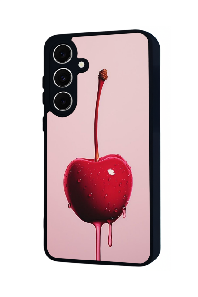 Samsung Galaxy S24 FE Uyumlu Kiraz Tasarımlı Glossy Premium Kılıf