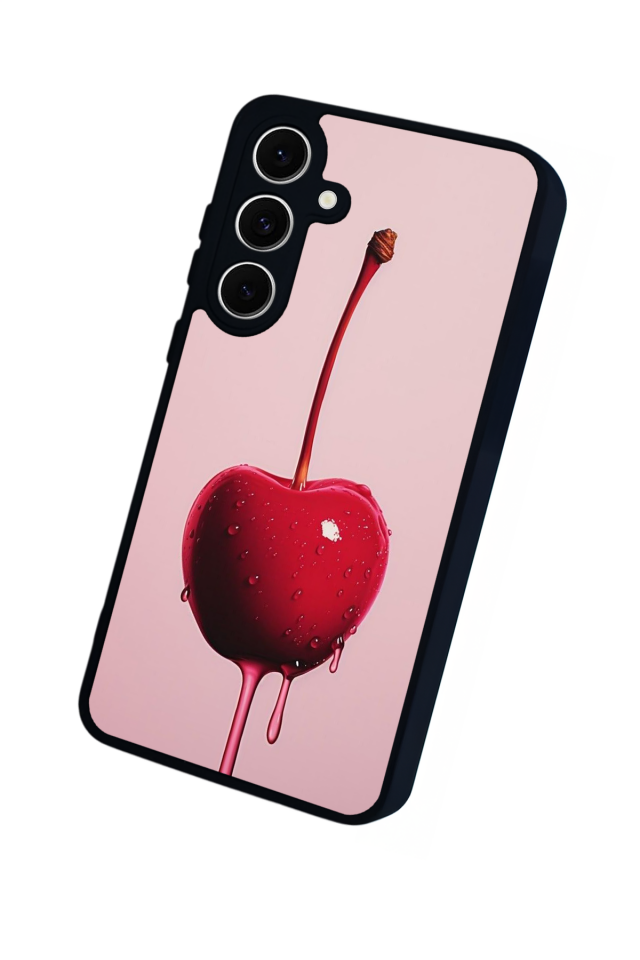 Samsung Galaxy S24 FE Uyumlu Kiraz Tasarımlı Glossy Premium Kılıf