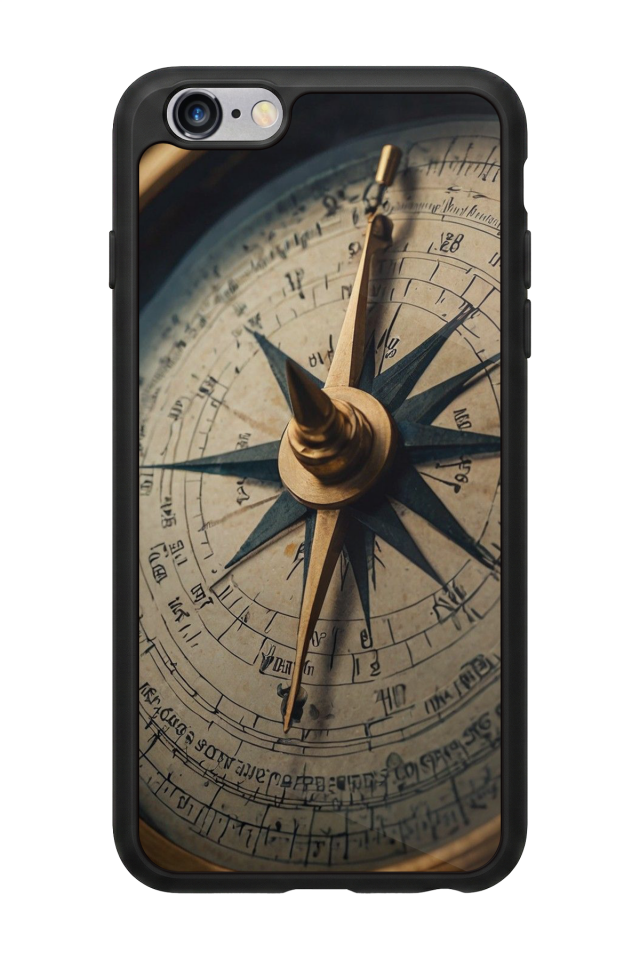 iPhone 6 Plus Uyumlu Pusula Tasarımlı Glossy Premium Kılıf