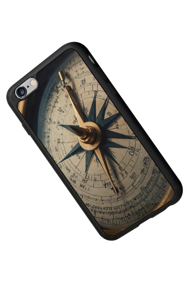 iPhone 6 Plus Uyumlu Pusula Tasarımlı Glossy Premium Kılıf