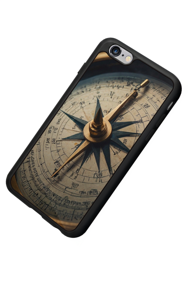 iPhone 6 Plus Uyumlu Pusula Tasarımlı Glossy Premium Kılıf