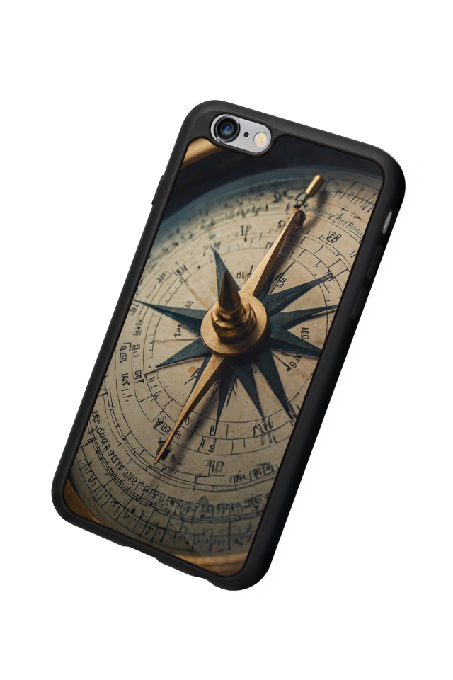 iPhone 6 Plus Uyumlu Pusula Tasarımlı Glossy Premium Kılıf