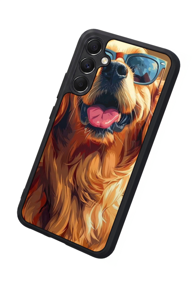 Samsung Galaxy A34 Uyumlu Golden Kopek Tasarımlı Glossy Premium Kılıf