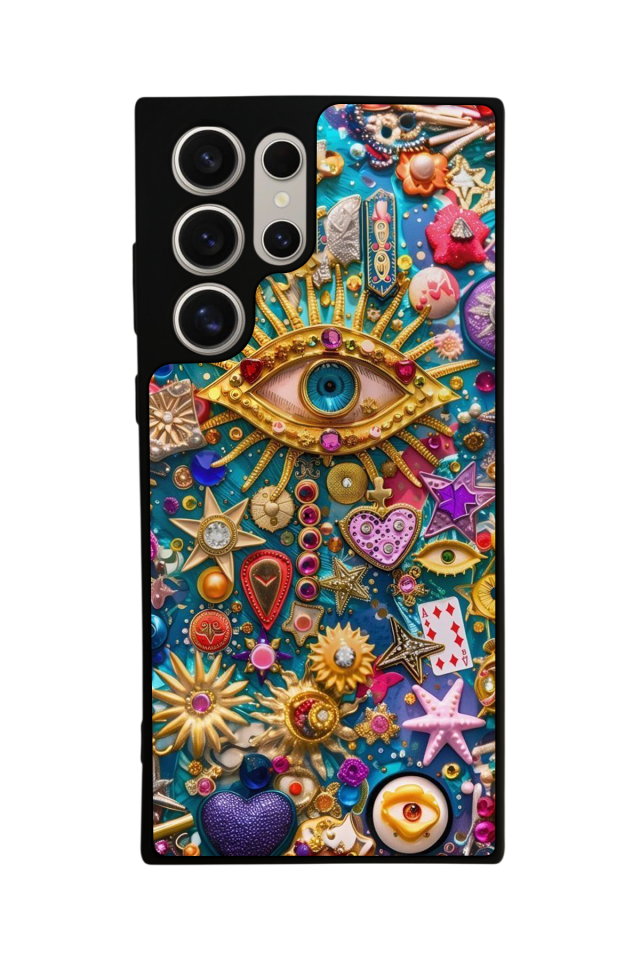 Samsung Galaxy S22 Ultra Uyumlu Göz Tasarımlı Glossy Premium Kılıf