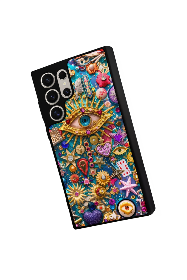 Samsung Galaxy S22 Ultra Uyumlu Göz Tasarımlı Glossy Premium Kılıf