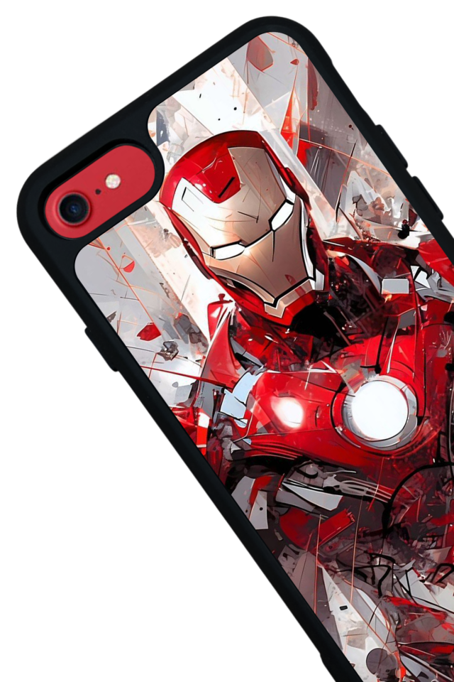 iPhone SE Uyumlu Iron Man ( Demir Adam ) Tasarımlı Glossy Premium Kılıf