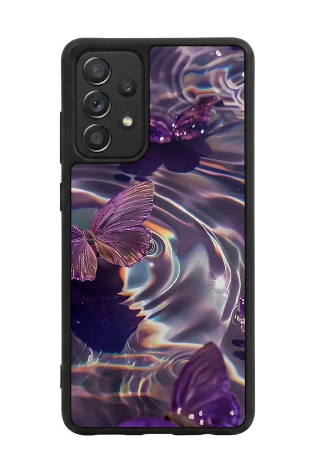 Samsung Galaxy A72 Uyumlu Kelebek Tasarımlı Glossy Premium Kılıf