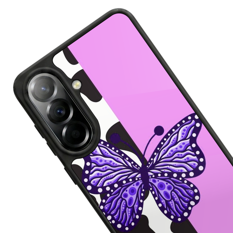 Samsung Galaxy A57 Uyumlu Kelebek Tasarımlı Glossy Premium Kılıf