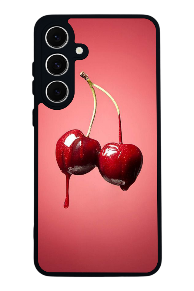 Samsung Galaxy S24 FE Uyumlu Kiraz Tasarımlı Glossy Premium Kılıf