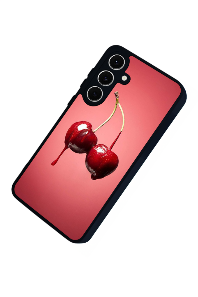Samsung Galaxy S24 FE Uyumlu Kiraz Tasarımlı Glossy Premium Kılıf