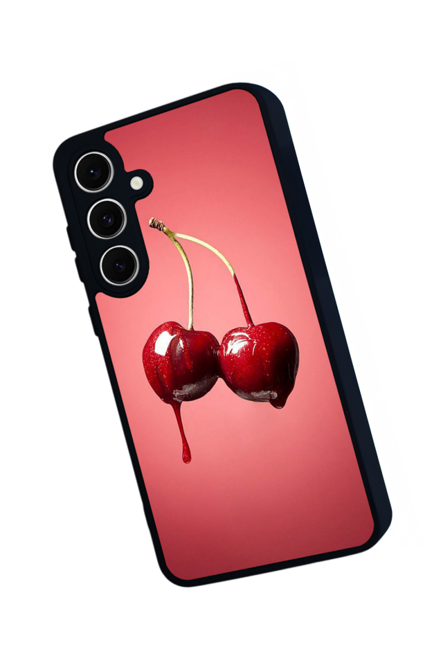 Samsung Galaxy S24 FE Uyumlu Kiraz Tasarımlı Glossy Premium Kılıf