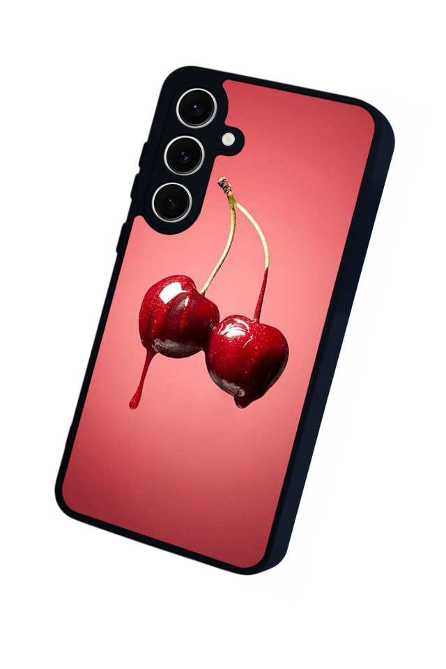 Samsung Galaxy S24 FE Uyumlu Kiraz Tasarımlı Glossy Premium Kılıf