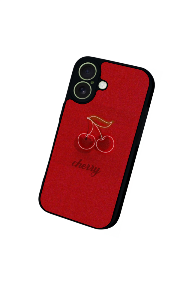 iPhone 17 Uyumlu Kiraz Tasarımlı Glossy Premium Kılıf