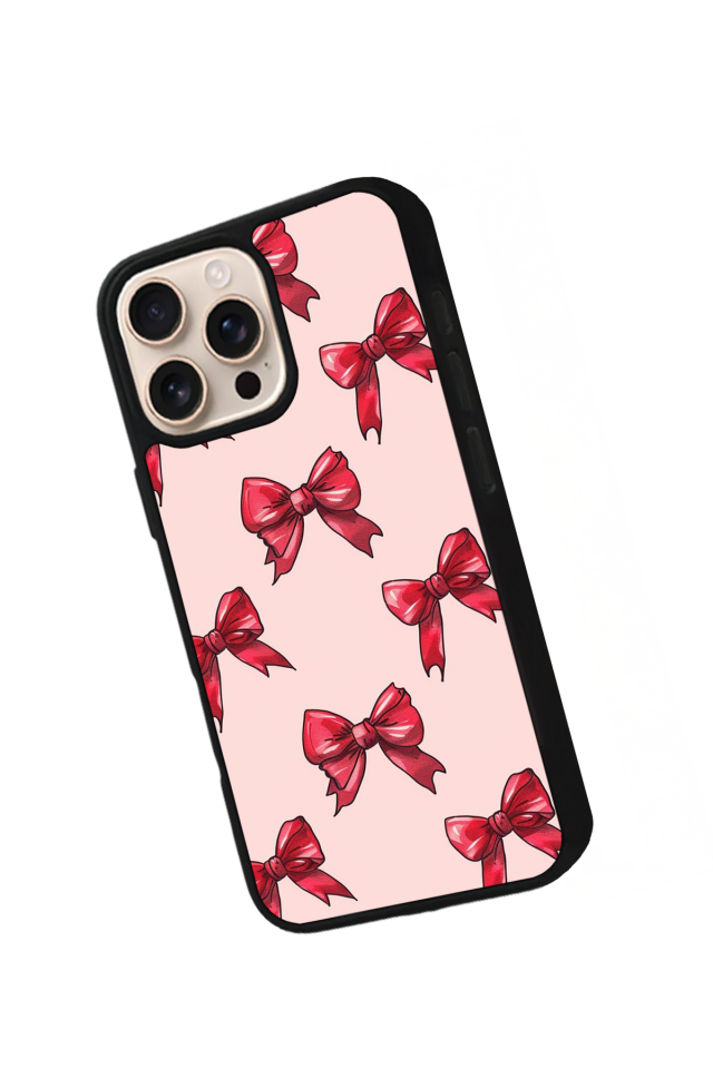 iPhone 14 Pro Uyumlu Kurdele Tasarımlı Glossy Premium Kılıf