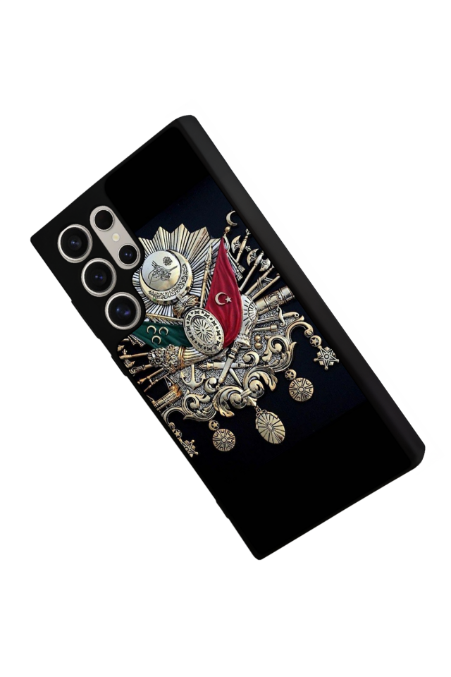 Samsung Galaxy S22 Ultra Uyumlu Osmanli Tugrasi Tasarımlı Glossy Premium Kılıf