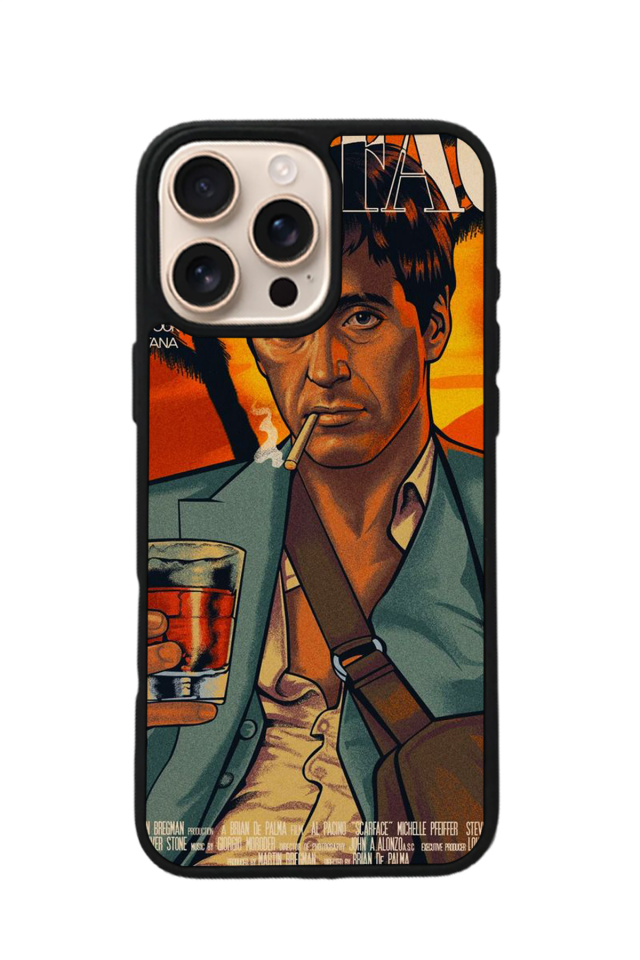 iPhone 14 Pro Max Uyumlu Scarface Tasarımlı Glossy Premium Kılıf