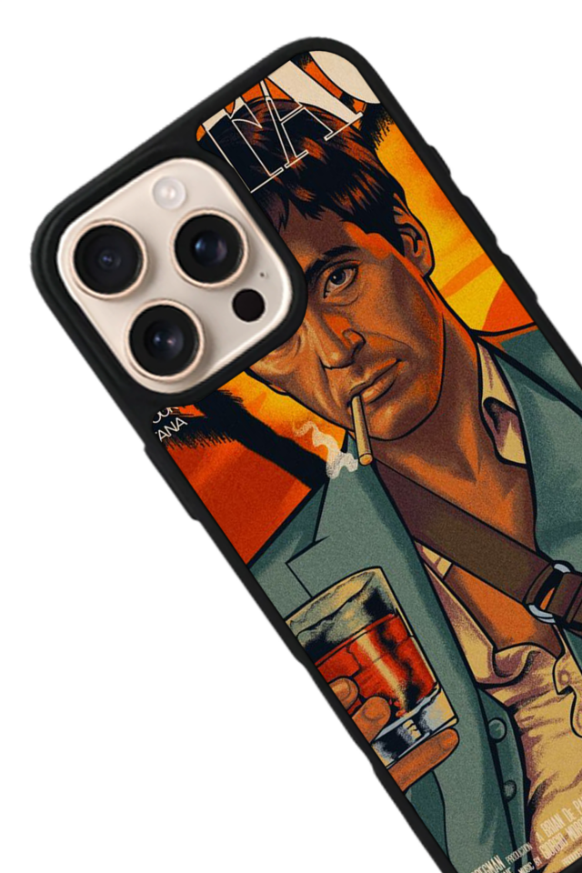 iPhone 14 Pro Max Uyumlu Scarface Tasarımlı Glossy Premium Kılıf