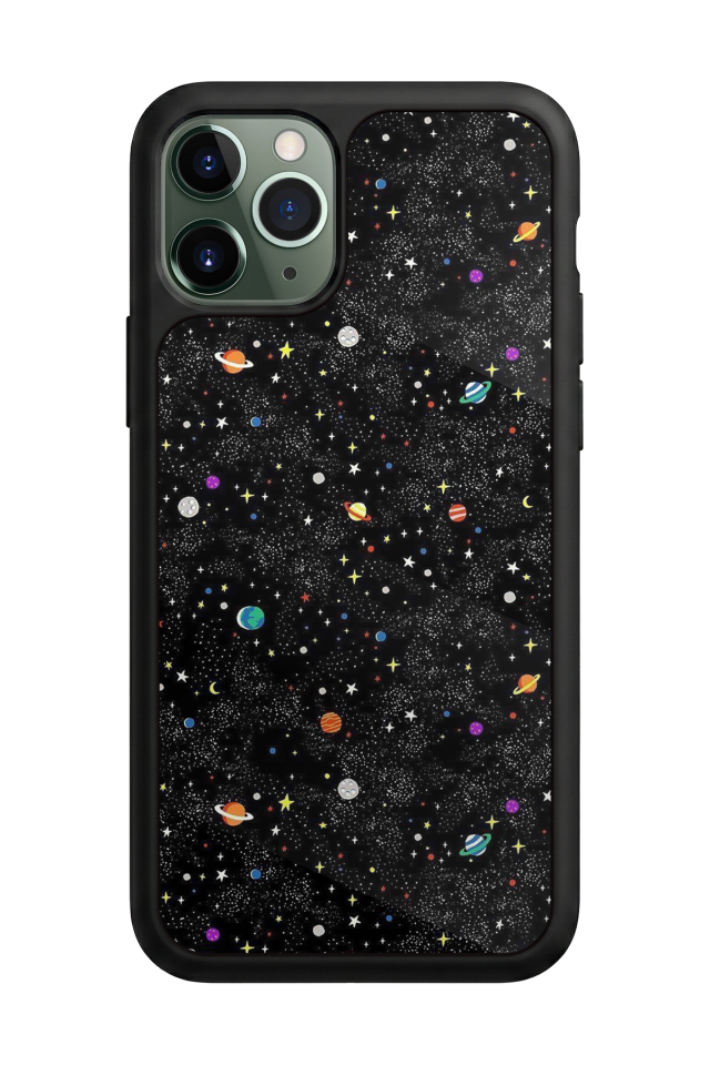 iPhone 11 Pro Max Uyumlu Uzay Tasarımlı Glossy Premium Kılıf