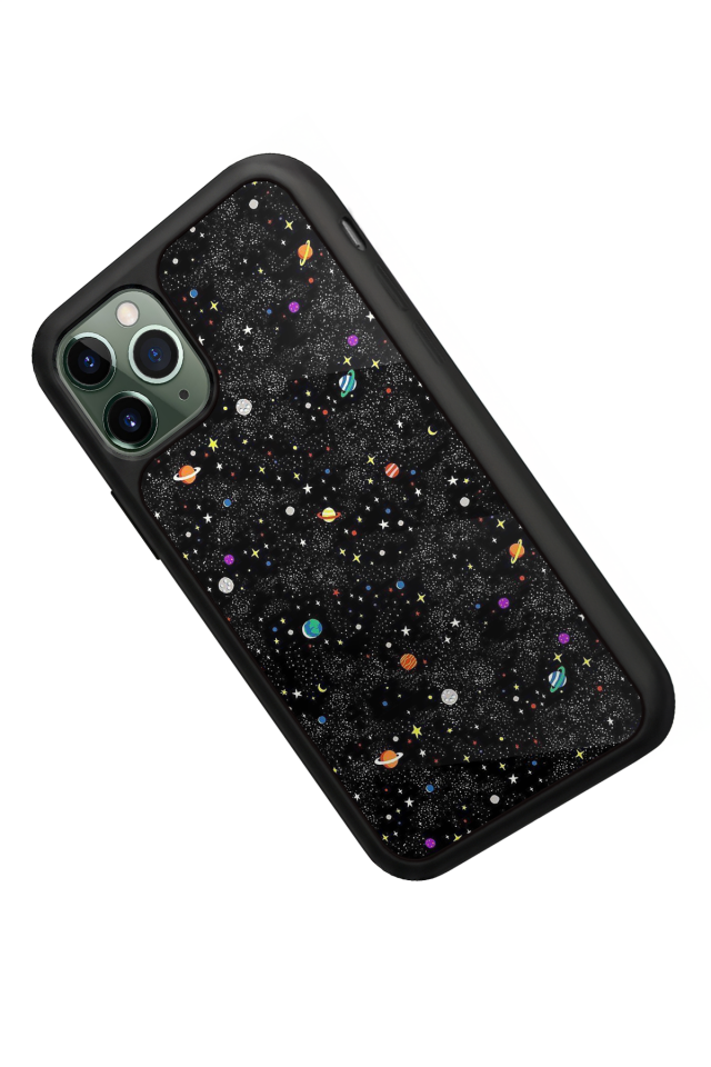 iPhone 11 Pro Max Uyumlu Uzay Tasarımlı Glossy Premium Kılıf