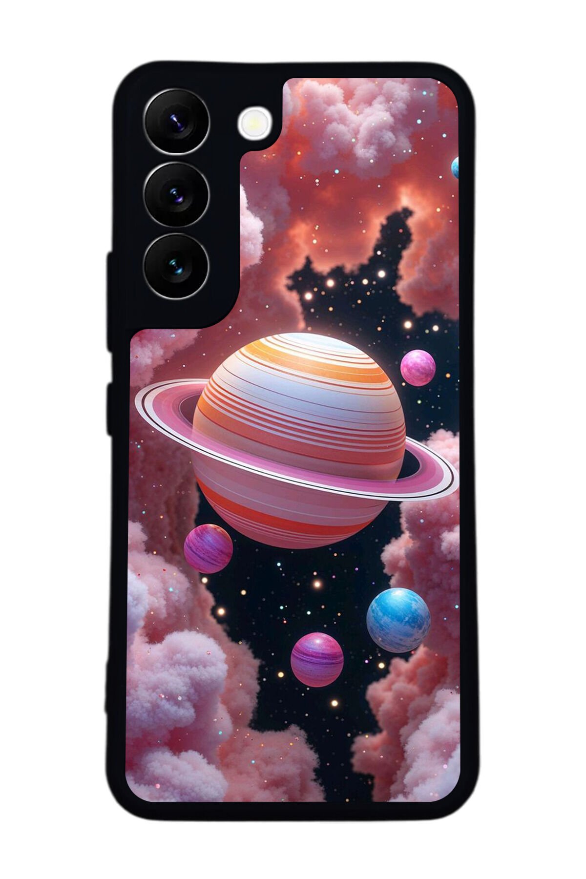 Samsung Galaxy S22 Uyumlu Uzay Tasarımlı Glossy Premium Kılıf