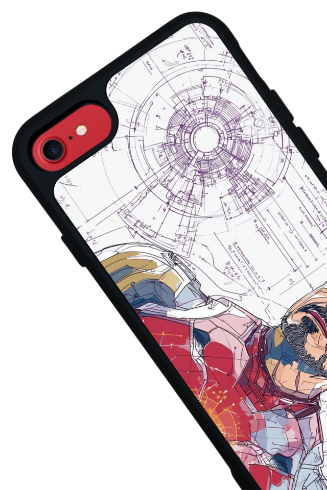 iPhone SE Uyumlu Iron Man ( Demir Adam ) Tasarımlı Glossy Premium Kılıf
