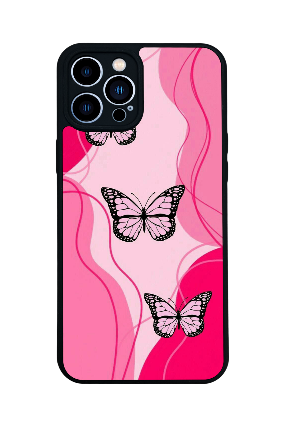iPhone 12 Pro Max Uyumlu Kelebek Tasarımlı Glossy Premium Kılıf
