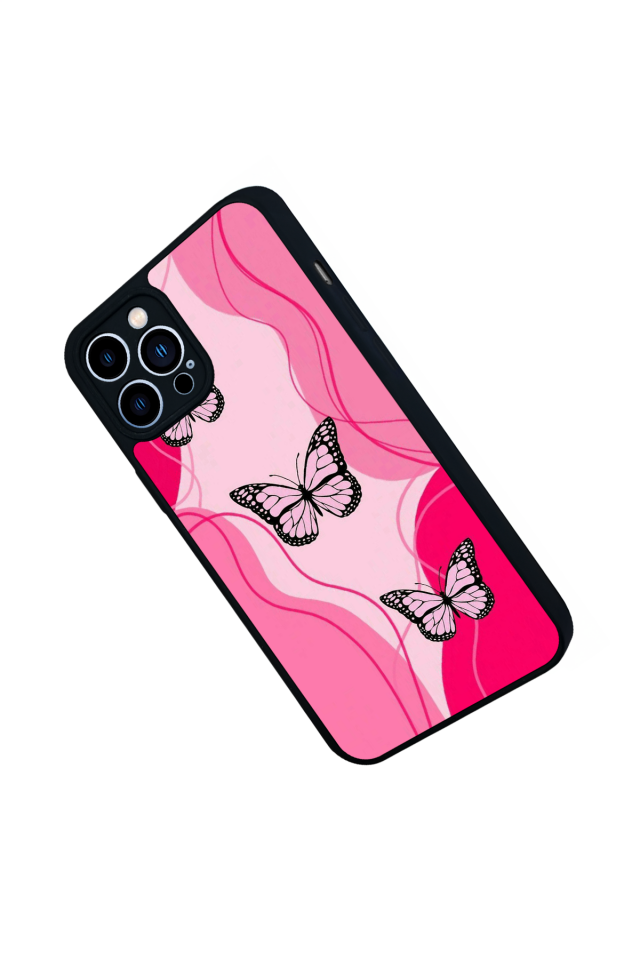 iPhone 12 Pro Max Uyumlu Kelebek Tasarımlı Glossy Premium Kılıf