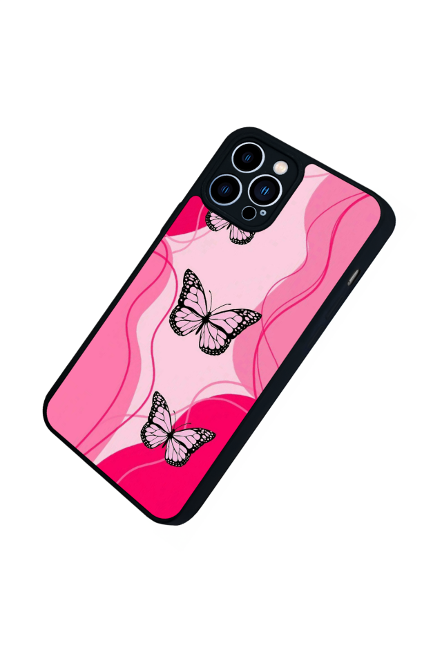 iPhone 12 Pro Max Uyumlu Kelebek Tasarımlı Glossy Premium Kılıf
