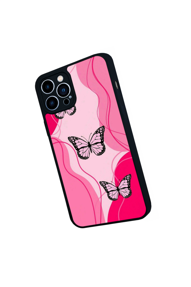 iPhone 12 Pro Max Uyumlu Kelebek Tasarımlı Glossy Premium Kılıf