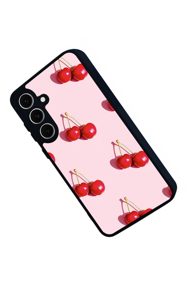 Samsung Galaxy S24 FE Uyumlu Kiraz Tasarımlı Glossy Premium Kılıf