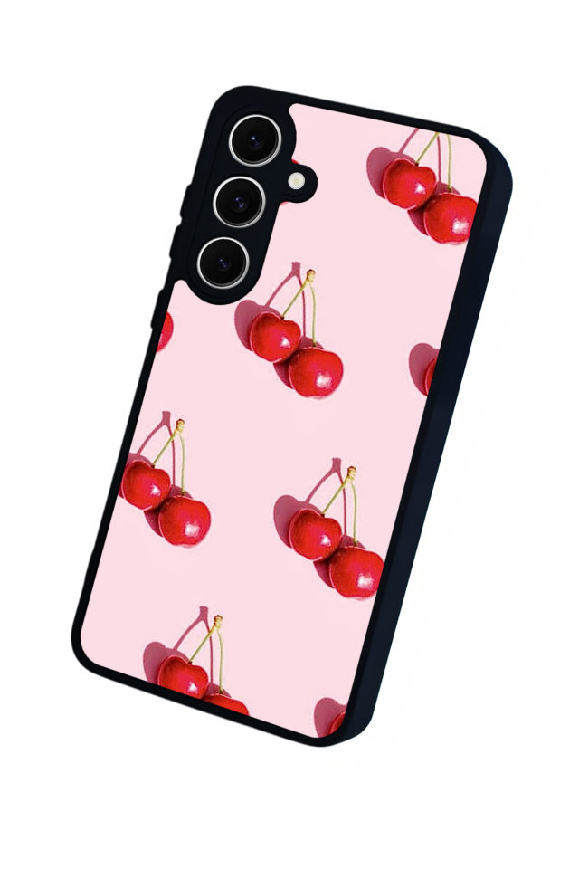 Samsung Galaxy S24 FE Uyumlu Kiraz Tasarımlı Glossy Premium Kılıf