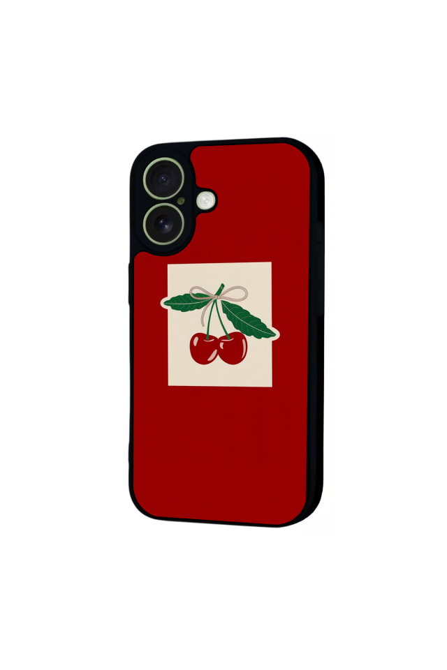 iPhone 17 Uyumlu Kiraz Tasarımlı Glossy Premium Kılıf